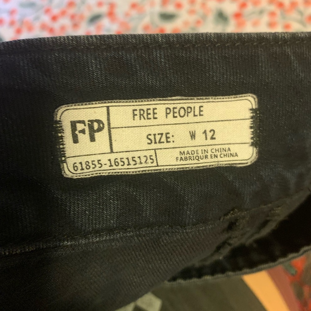 Free People: Washed-Black Mini Skirt with Zipper Closure (size 10-12)